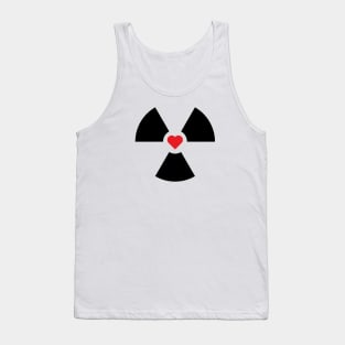 Radioactive Sign Radiation Symbol Nuclear Hazard Heart Tank Top